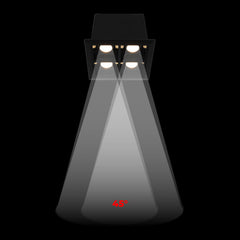 Downlight LED cuadrado empotrable 8W - 4 Focos - UGR18 - CRI90 - Chip OSRAM