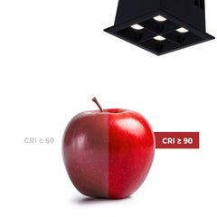 Downlight LED cuadrado empotrable 8W - 4 Focos - UGR18 - CRI90 - Chip OSRAM