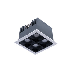 Downlight LED cuadrado empotrable 8W - 4 Focos - UGR18 - CRI90 - Chip OSRAM