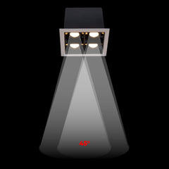 Downlight LED cuadrado empotrable 8W - 4 Focos - UGR18 - CRI90 - Chip OSRAM