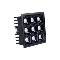 Downlight LED cuadrado empotrable 18W - 9 Focos - UGR18 - CRI90 - Chip OSRAM