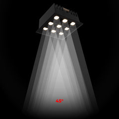 Downlight LED cuadrado empotrable 18W - 9 Focos - UGR18 - CRI90 - Chip OSRAM