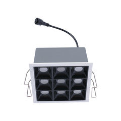 Downlight LED cuadrado empotrable 18W - 9 Focos - UGR18 - CRI90 - Chip OSRAM