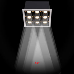 Downlight LED cuadrado empotrable 18W - 9 Focos - UGR18 - CRI90 - Chip OSRAM