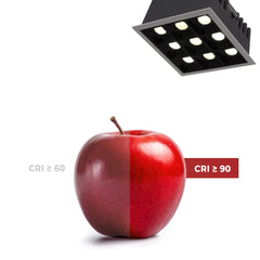 Downlight LED cuadrado empotrable 18W - 9 Focos - UGR18 - CRI90 - Chip OSRAM