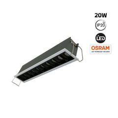 Foco lineal LED empotrable 20W - UGR18 - CRI90 - Chip OSRAM