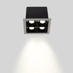Downlight LED cuadrado empotrable 8W - 4 Focos - UGR18 - CRI90 - Chip OSRAM