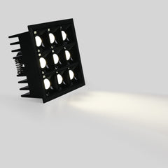 Downlight LED cuadrado empotrable 18W - 9 Focos - UGR18 - CRI90 - Chip OSRAM