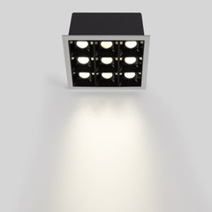 Downlight LED cuadrado empotrable 18W - 9 Focos - UGR18 - CRI90 - Chip OSRAM