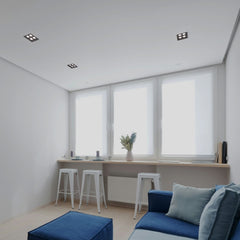 Downlight LED cuadrado empotrable 8W - 4 Focos - UGR18 - CRI90 - Chip OSRAM
