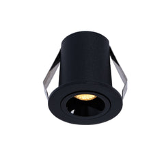 Downlight LED empotrable circular 2W - Chip Osram - UGR18 - Corte Ø 25mm - Negro