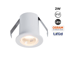 Downlight LED empotrable circular 2W - Chip Osram - UGR18 - Corte Ø 25mm - Blanco