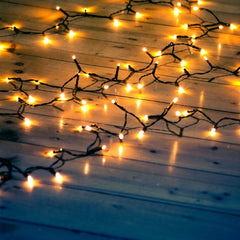 Cortina de luces LED - 1,5m x 90cm - 100 luces - Blanco cálido