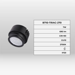 Módulo LED 7W para aro downlight MR16/GU10 - Regulable por TRIAC - 45º - CRI 90