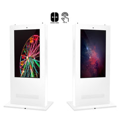 Tótem publicitario exterior pantalla LCD 55"- Doble cara - Táctil - Android- Blanco