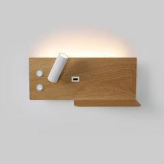 Pack x 2 - Aplique de pared para lectura con puerto USB "Kerta" - Iluminación doble - 3W+7W