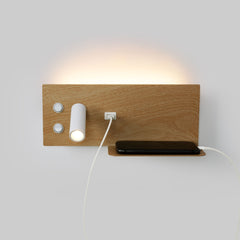 Pack x 2 - Aplique de pared para lectura con puerto USB "Kerta" - Iluminación doble - 3W+7W