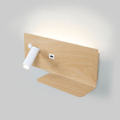 Aplique de pared para lectura con puerto USB "Kerta" - Iluminación doble - 3W+7W