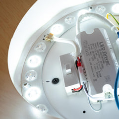 Lámpara de techo LED inclinada CCT 12W - Efecto madera - ø35cm