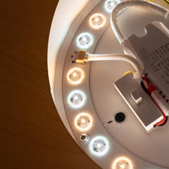 Lámpara de techo LED inclinada CCT 12W - Efecto madera - ø35cm
