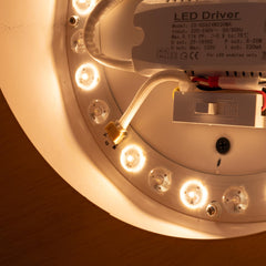 Lámpara de techo LED inclinada CCT 12W - Efecto madera - ø35cm
