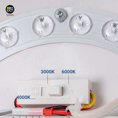 Lámpara de techo LED CCT 12W - Efecto madera - ø35cm
