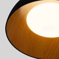 Lámpara de techo LED inclinada CCT 12W - Efecto madera - ø35cm