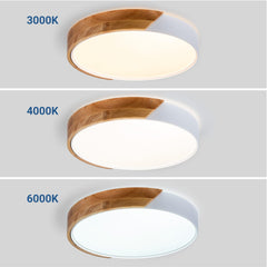 Plafón LED techo CCT 24W - Madera y Policarbonato - ø40cm - IP22
