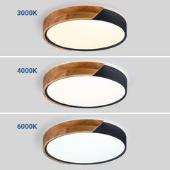 Plafón LED techo CCT 24W - Madera y Policarbonato - ø40cm - IP22