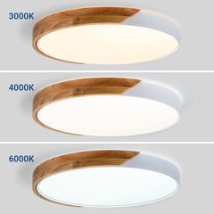 Plafón LED techo CCT 36W - Madera y Policarbonato- ø50cm - IP22