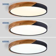 Plafón LED techo CCT 36W - Madera y Policarbonato- ø50cm - IP22
