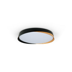Lámpara de techo LED tipo plafón CCT 24W - Efecto madera - ø40cm - IP22