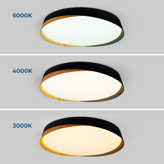 Lámpara de techo LED tipo plafón CCT 24W - Efecto madera - ø40cm - IP22