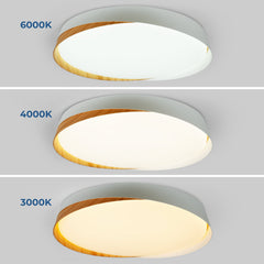Lámpara de techo LED tipo plafón CCT 36W - Efecto madera - ø50cm - IP22