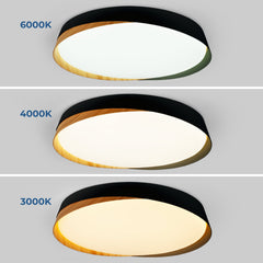 Lámpara de techo LED tipo plafón CCT 36W - Efecto madera - ø50cm - IP22