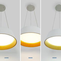 Lámpara colgante LED CCT 24W - Efecto madera - ø46cm