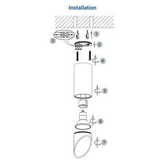 Aplique de techo aluminio "Vina" - Biselado - 20cm - GU10