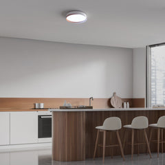 Lámpara de techo LED tipo plafón CCT 24W - Efecto madera - ø40cm - IP22