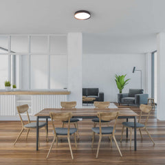 Lámpara de techo LED tipo plafón CCT 24W - Efecto madera - ø40cm - IP22