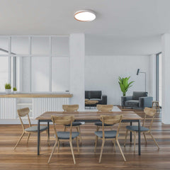 Lámpara de techo LED tipo plafón CCT 36W - Efecto madera - ø50cm - IP22