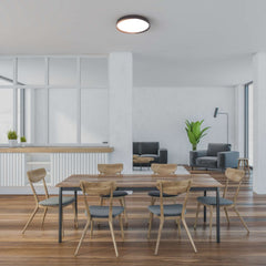 Lámpara de techo LED tipo plafón CCT 36W - Efecto madera - ø50cm - IP22