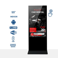 Tótem Publicitario Digital Táctil 55" Full HD - Android 9 - Cartelería Vertical para Interior