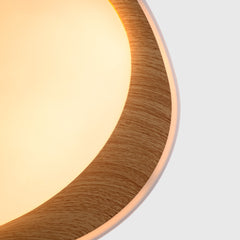 Lámpara de techo LED tipo plafón CCT 24W - Efecto madera - Ø45cm