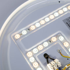 Lámpara de techo LED tipo plafón CCT 24W - Efecto madera - Ø45cm