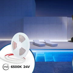Tira LED 48V DC sumergible - Monocolor - 9.6W/m - 12mm - IP68 - 20 metros - 168ch/m