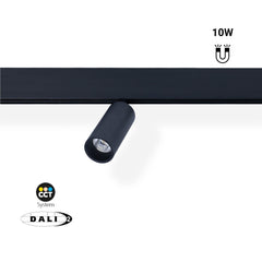 Foco LED para carril magnético 48V - 10W - DALI-2 regulable - Negro