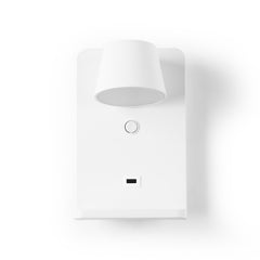 Aplique de pared para lectura con puerto USB "BASKOP W" - 6W - Base carga inalámbrica