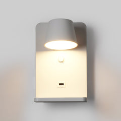 Aplique de pared para lectura con puerto USB "BASKOP W" - 6W - Base carga inalámbrica