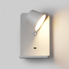 Aplique de pared para lectura con puerto USB "BASKOP W" - 6W - Base carga inalámbrica