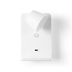 Aplique de pared para lectura con puerto USB "BASKOP W" - 6W - Base carga inalámbrica
